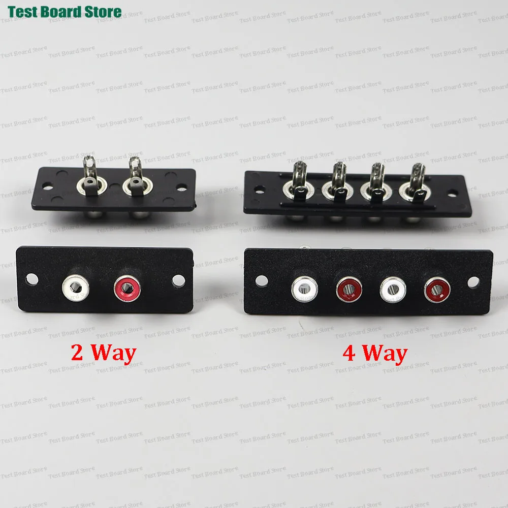 1/2/5Pcs 2 Way 4 Way RCA Female Connector Terminal Wall Panel Plate Input Phono Chassis Socket Audio AV Adapter