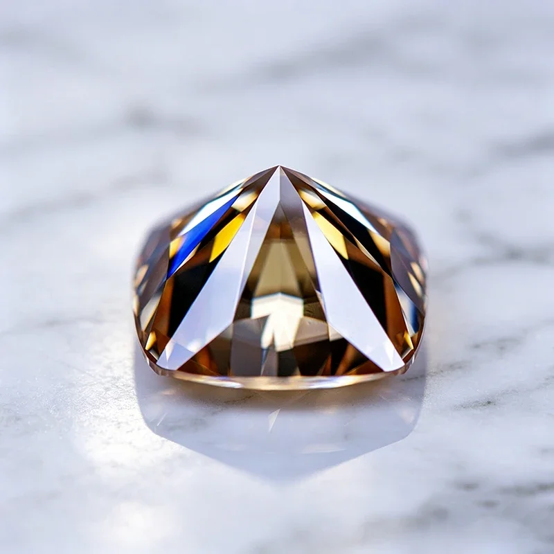 Moissanit-Stein, natürlicher Champagner-Kissen-Schliff, Edelstein für DIY-Ringe, Halsketten, Ohrringe, Hauptmaterialien mit Zertifikat – Detail 2