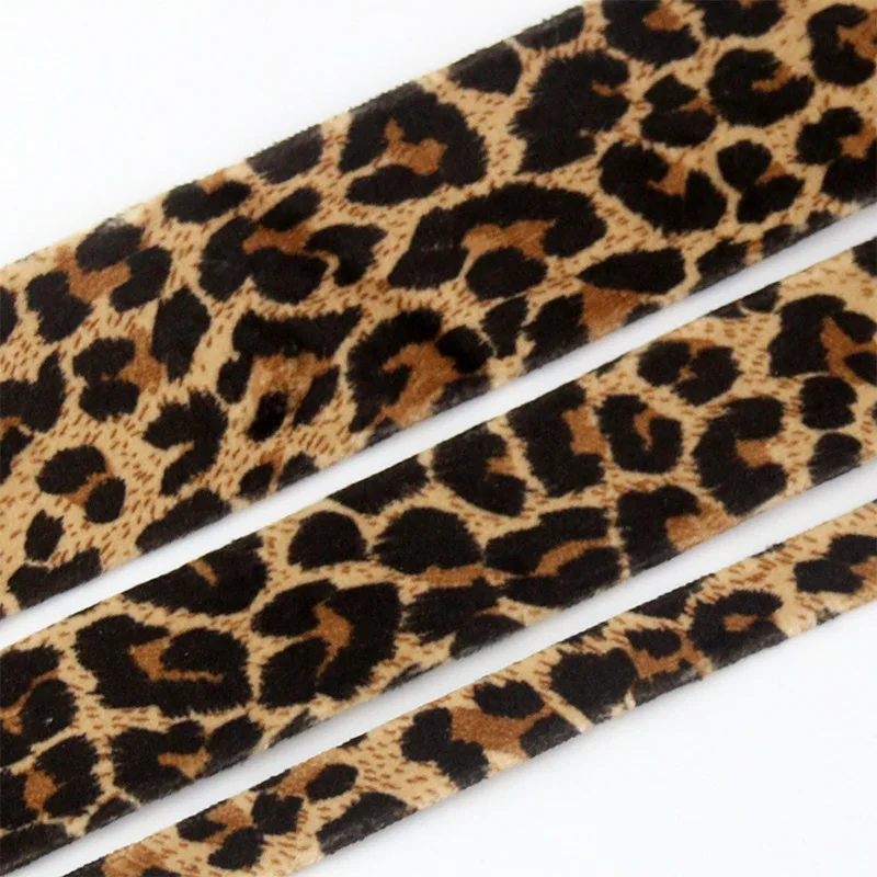 10/25/40mm Velvet Ribbon  Leopard Pattern Fabric  DIY Handmade Hair Bow Maker Tape Headwear Headband Making Crafts Accessories