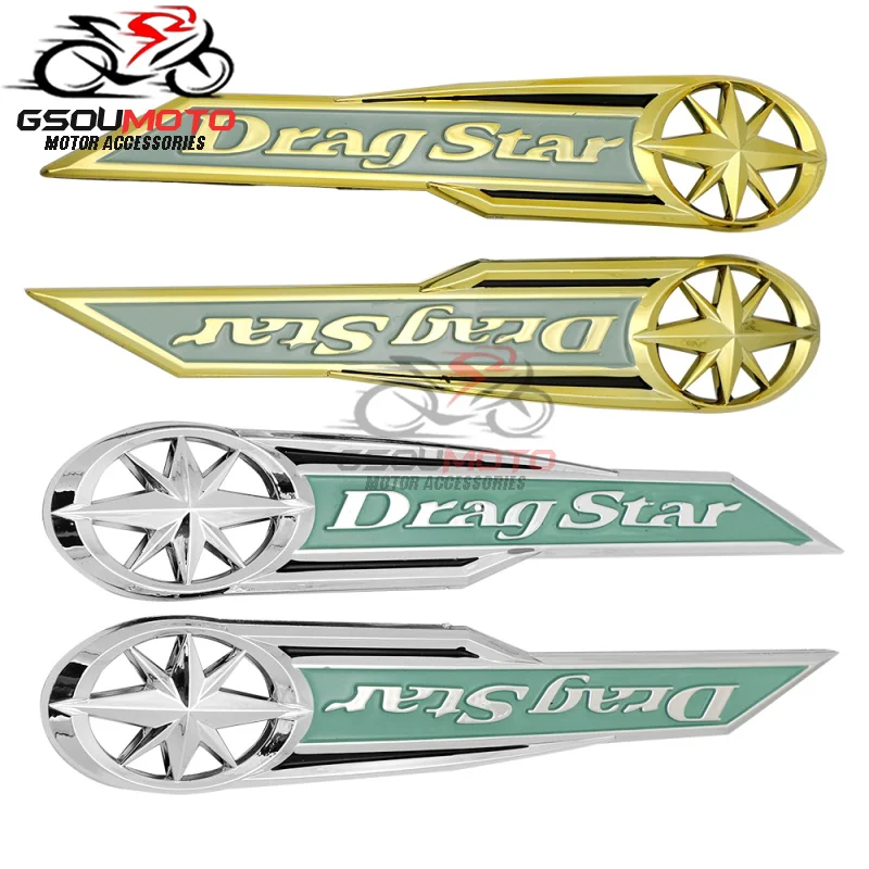 Motorcycle Gold Silver Gas Fuel Tank Emblem Badge Decals Stickers For Yamaha Vstar XVS XV 400 650 XV400 1100 Classic Drag star
