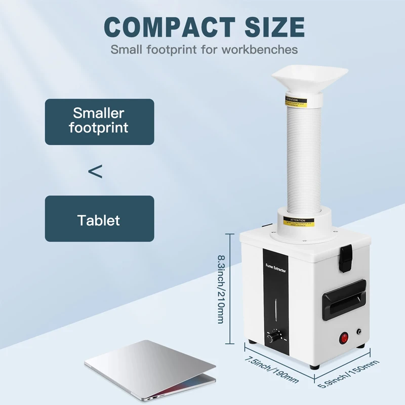 For Welding Repair 50W Fume Extractor Laser Smoke Purifier With 3 Stage Filters For Laser Engraving Machine CNC Machine Use