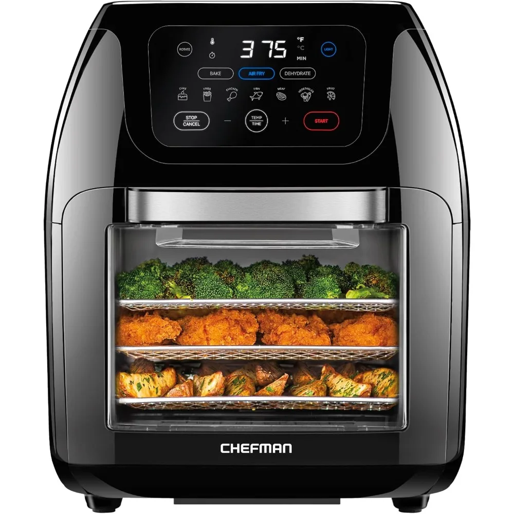 Multifunctional Digital Air Fryer+ Rotisserie, Dehydrator, Convection Oven, 17 Touch Screen Presets Fry, Roast, Dehydrate, Bake