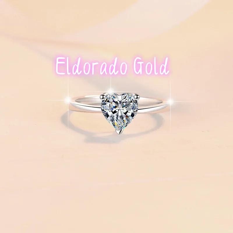 Eldorado Gold  Eldorado Gold Heart-Shaped Ring PT950 Moissanite 1 Carat Women's Platinum - Fine heart craft, 1ct eye-catching, a
