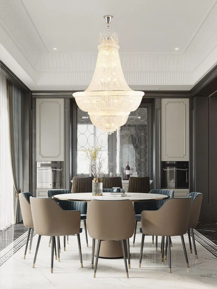 

Noble Luxury K9 Crystal Silver Gold 2024 Ceiling Chandelier Lighting Hanging Light Suspension Luminaire Lampen For Dinning Room