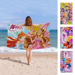 Ragazza W-Winx-club asciugamano da cartone animato asciugamano da spiaggia in microfibra assorbente asciugatura rapida morbido Yoga nuoto Resort asciugamano da arrampicata in montagna