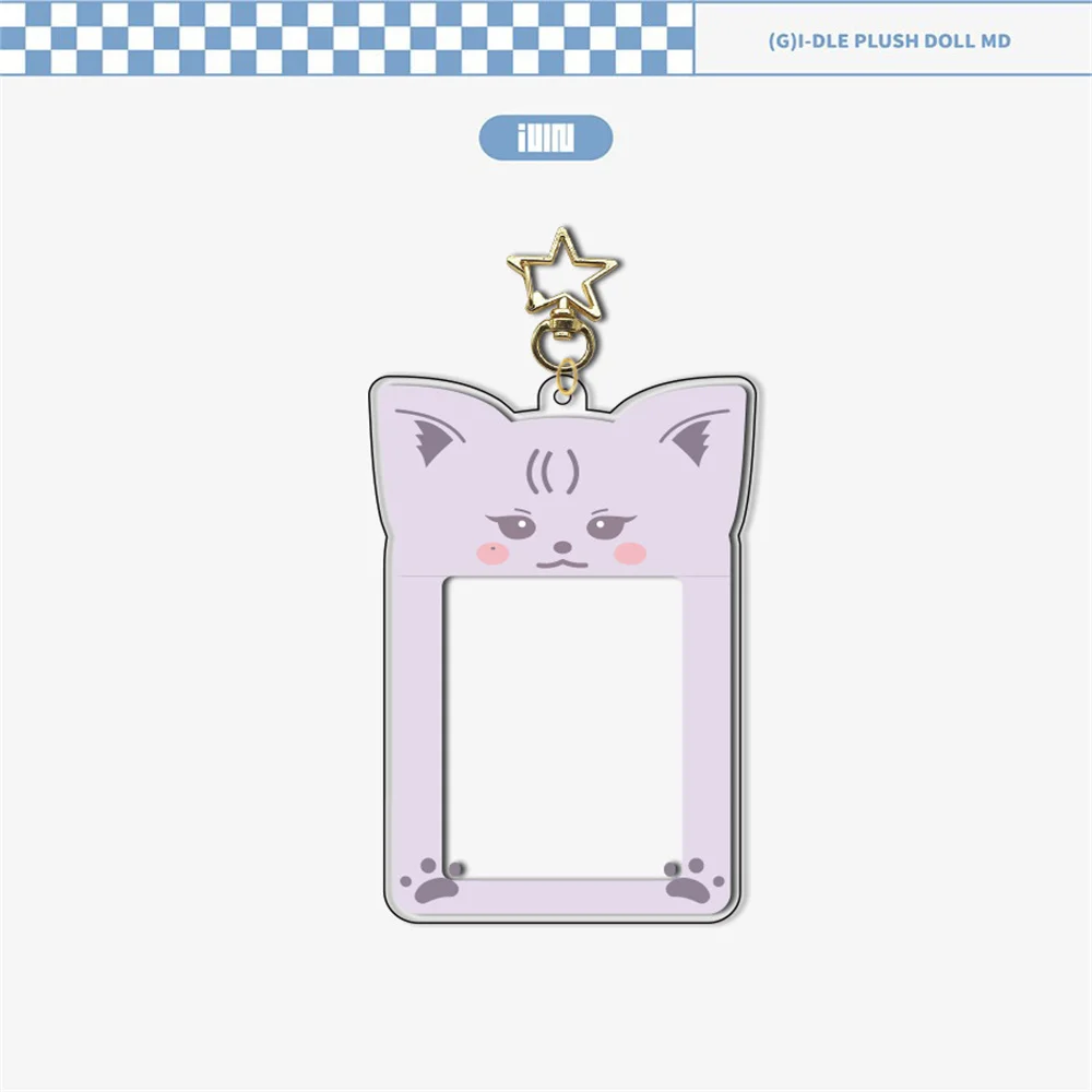 12CM Kpop GIDLE Cartoon Card Sleeve Keychain YuQi Minnie Acrylic Square Picture Frame Pendant Star Keyring Soyeon YuQi Fans Gift