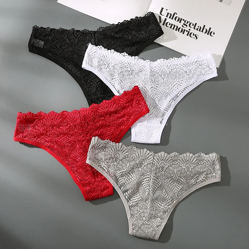 3ks nádherné krajkové duté kouzlo svádět dámské spodní prádlo pot knock prodyšné dámské kalhotky pohodlné cool spodní prádlo - náhled 2