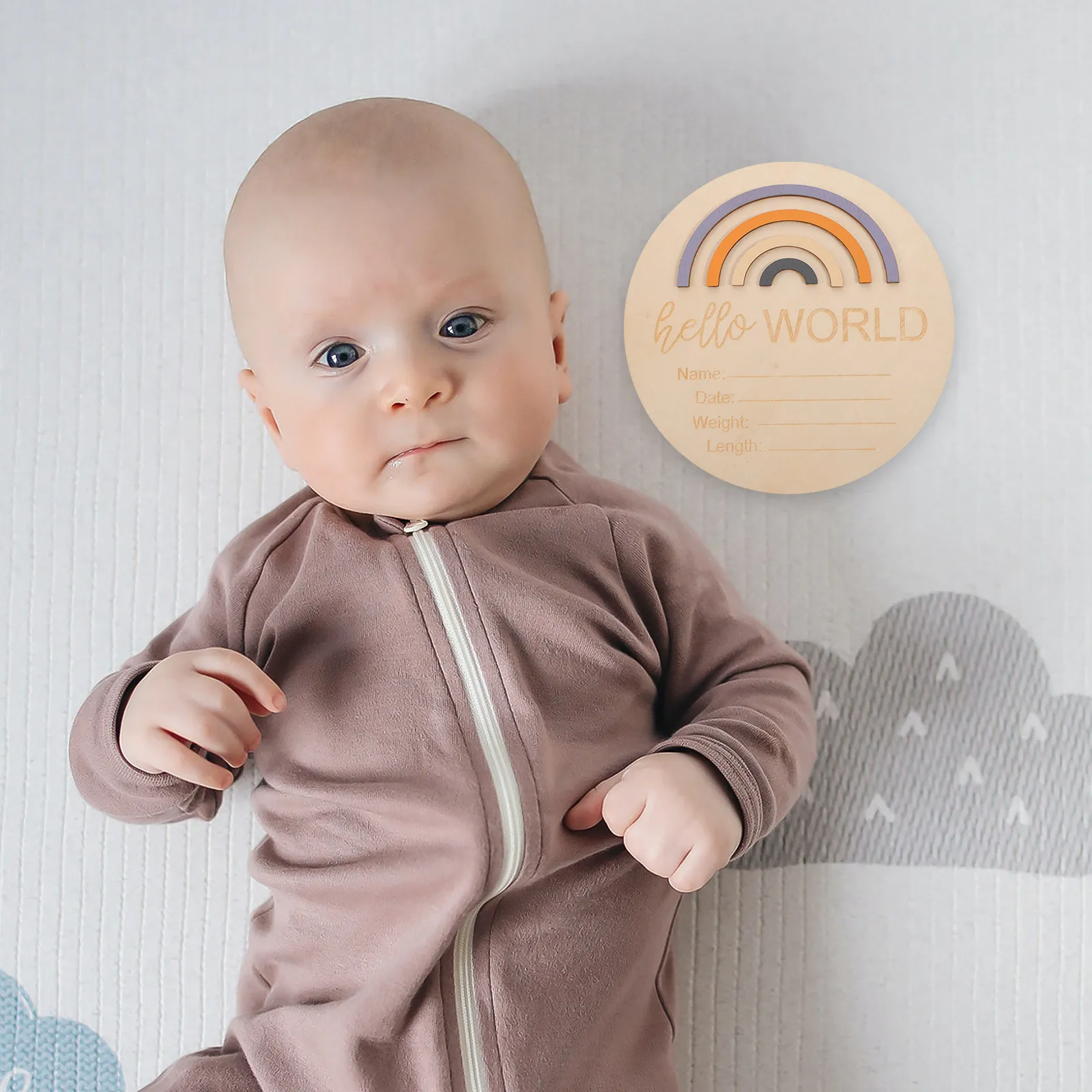 Wooden Baby Milestone Cards Set Monthly Photo Prop for Newborn Hospital Home Gender Shower Announcement Sign