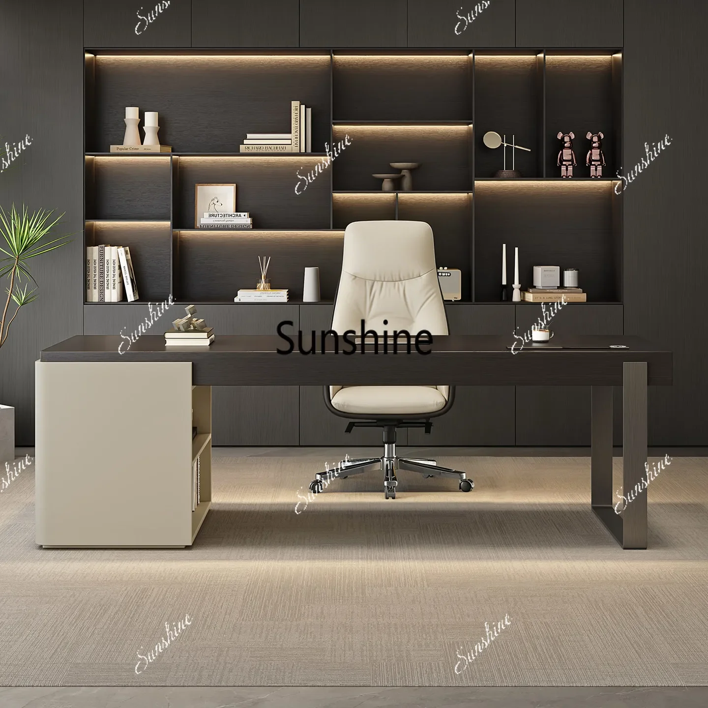 Living room sofa back large long table high-end computer deskTJ