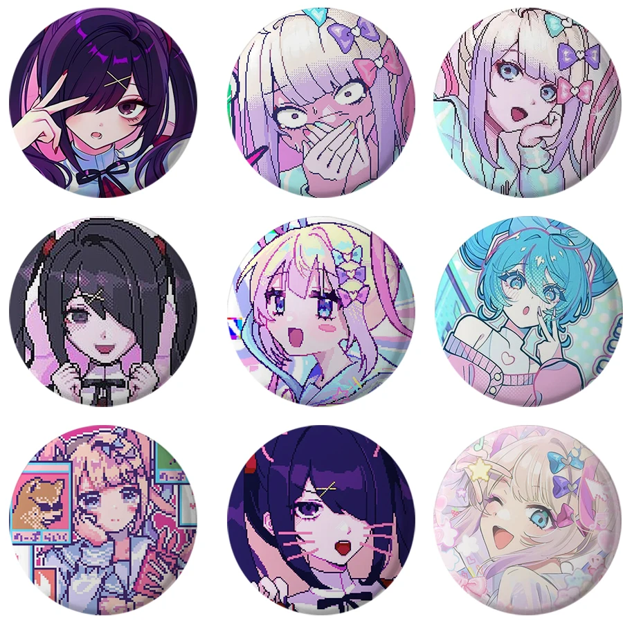 

58mm Needy Girl Overdose Game Button Pin Cute Anime Character Cartoon Brooch Badge for Backpack Accessories Decor Fans Collect