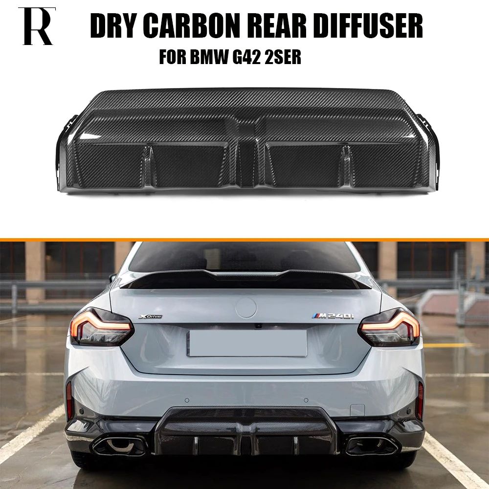 Dry Carbon Fiber Rear Bumper Diffuser Spoiler for BMW G42 New 2Series Coupe 220 230 M240 M Sport  2022UP