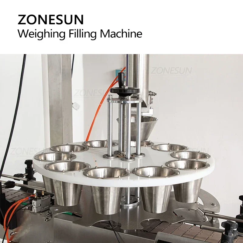 ZONESUN ZS-QGF10 Máquina automática de llenado de gránulos Grano Semilla de sésamo Caramelos Pesaje Producción de embalaje