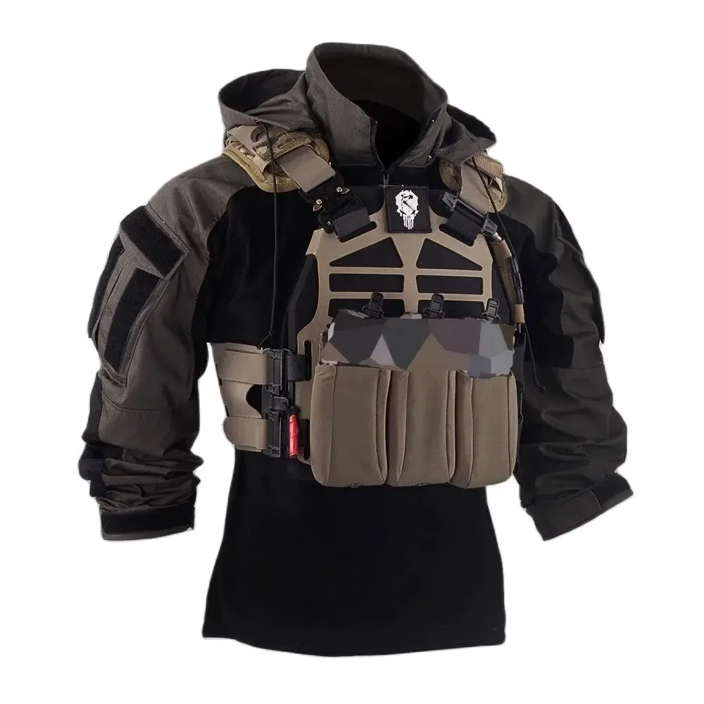 Hooded Collar Shirt Tactics Combat T-Shirt Men Tactical Shirts Airsoft Paintball Camping Hunting Clothing