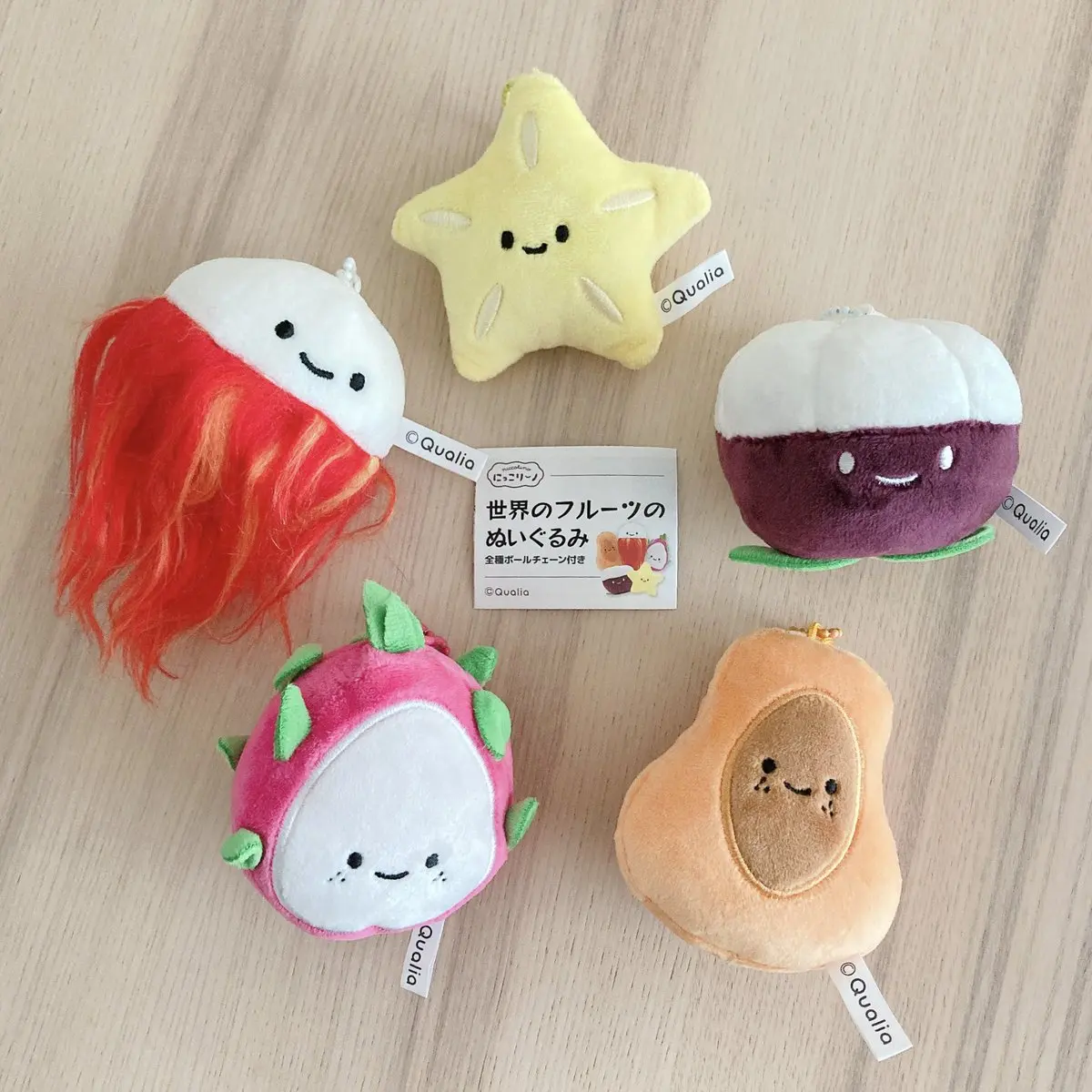 Qualia cápsula juguetes bolsa de la suerte Plushie ojos redondos fruta mangostán rambutan papaya estrella de fruta BC colgante relleno figuras de caja ciega