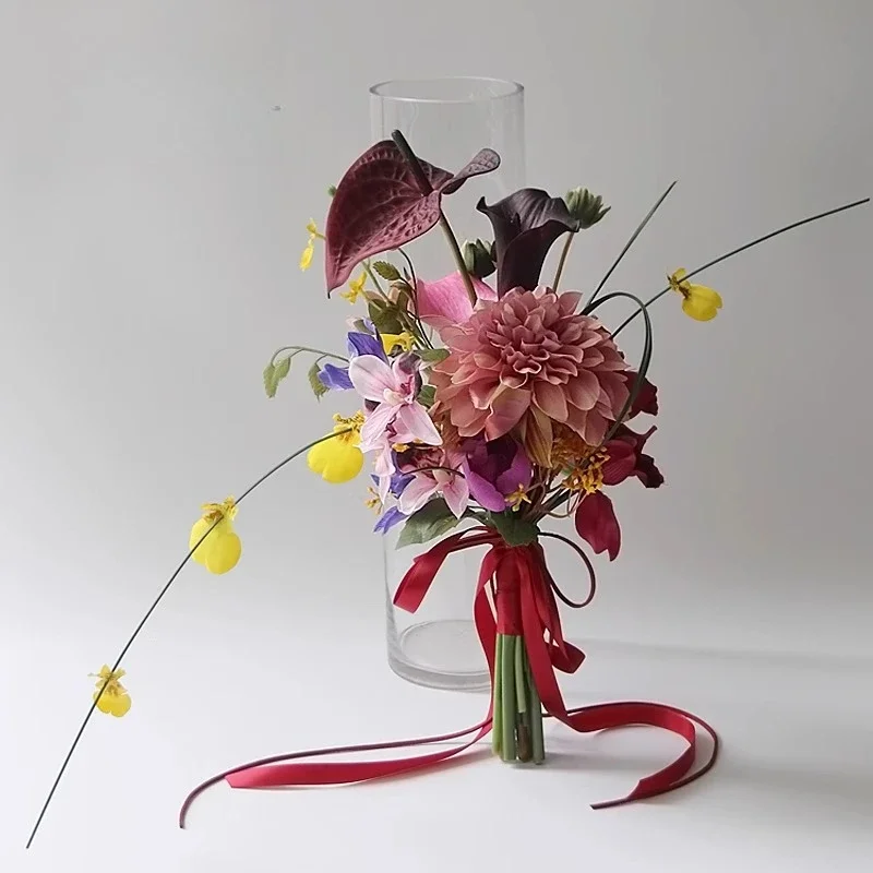 Artificial flower certificate hand bouquet bride wedding bouquet feel fake flower wedding photography wedding bridesmaid bouquet