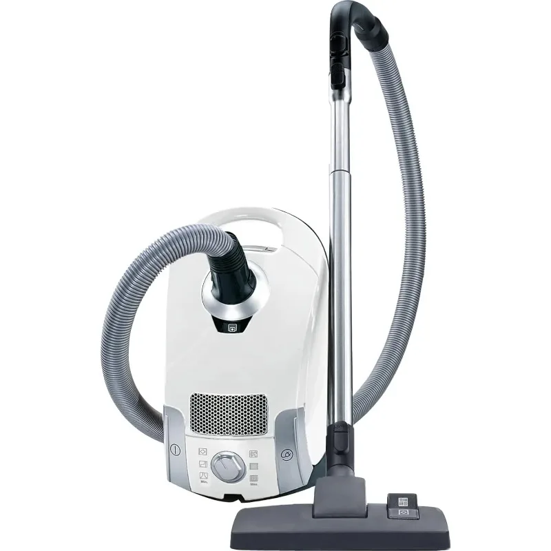 Compact C1 Pure Bagged Canister Vacuum with High Suction Power Designed for Hard Floors and Low-Pile Carpet, Lotus White