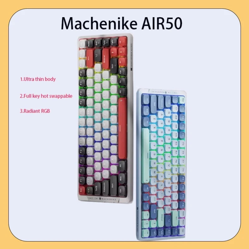 Machinist Air50 Short Axis Three Mode E-Sport Game Wireless Mechanical Keyboard Cap Full Key Hot Plug Office Mac  Halloween Gift