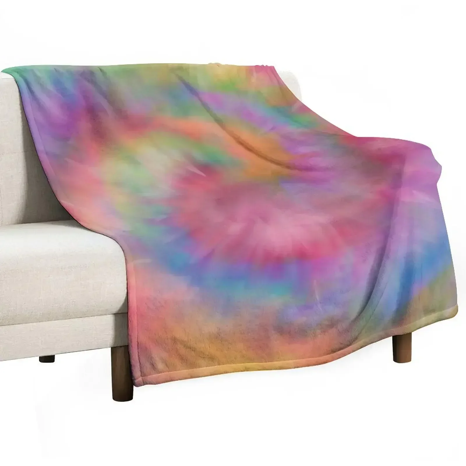 

Rainbow Tie Dye Swirl Throw Blanket Camping Sofa Quilt Blankets