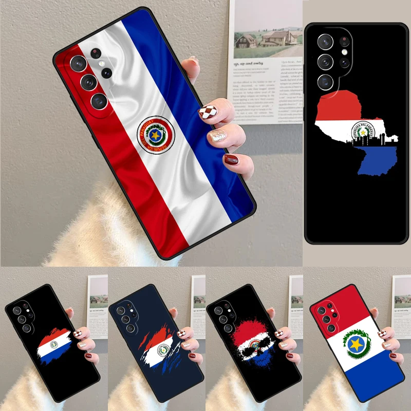 Paraguay Flag Silicone Phone Case For Samsung Galaxy note 10 pro S26 S25 S24 S23 S22 S21 Plus S25Ultra Capa Cover