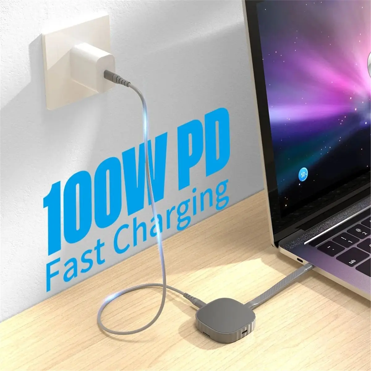 Magnetic M.2 2230 NVMe SSD Enclosure USB C 3.2 Gen2 10Gbps Case with Stand 100W PD Fast Charging for 15 Pro