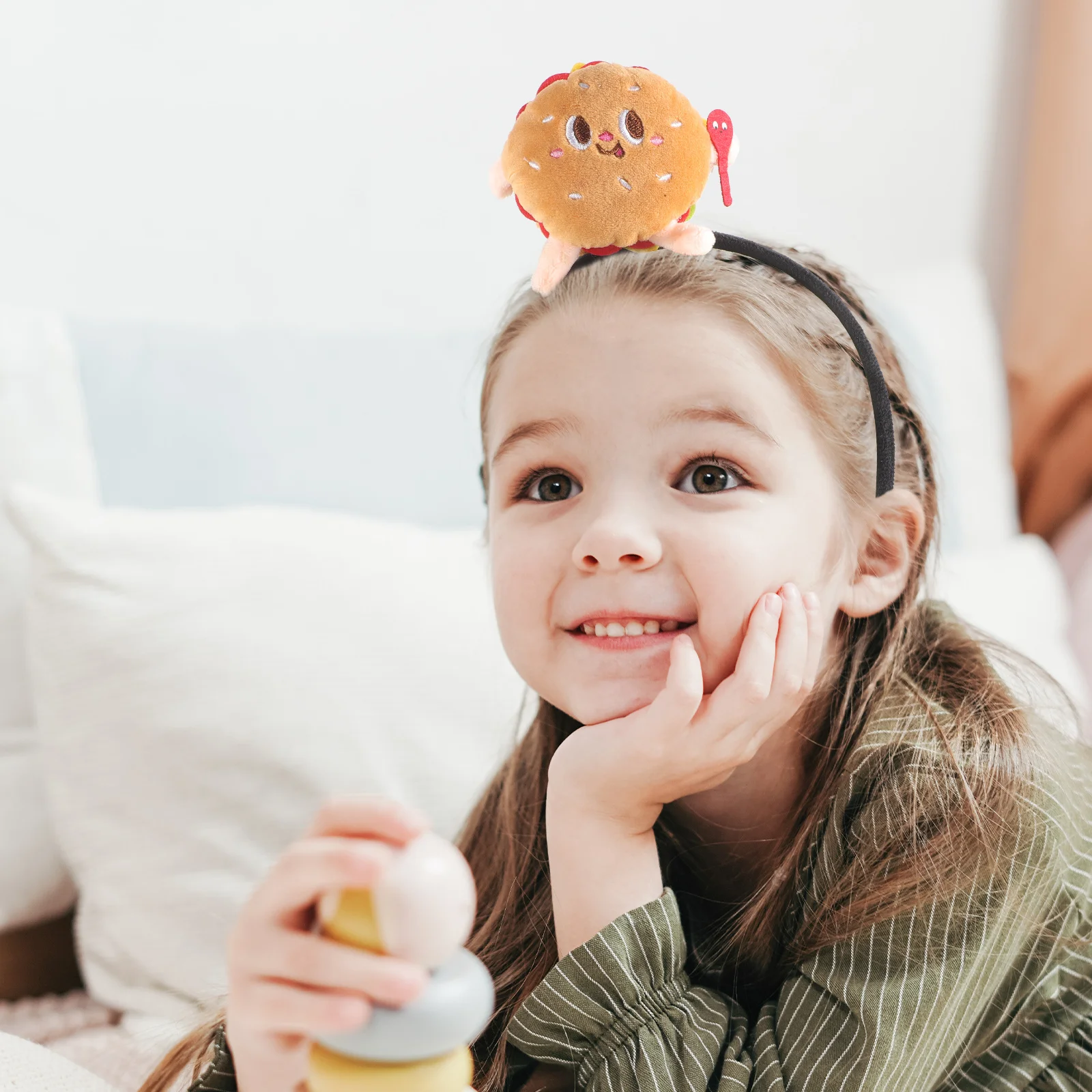 

Hamburger Headband Fabric Cartoon Style Hair Band Party Festival Cosplay Headbands for Women Teen Hair Accessories