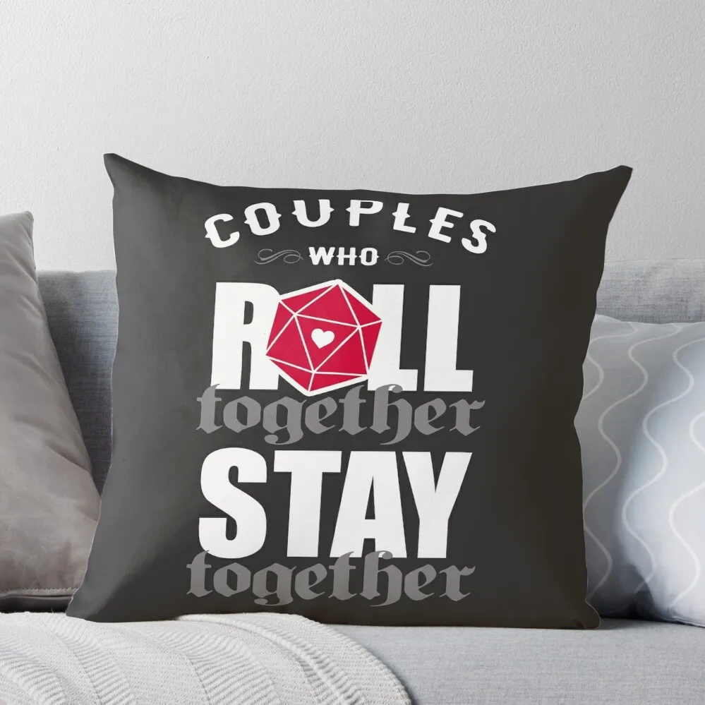 

Couples who roll together, stay together D20 Throw Pillow Cushions Embroidered Cushion Cover