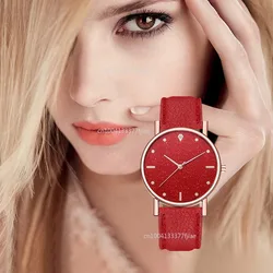 2025 New Crystal Quartz Watch Minimalist Brand Women Casual Watches Ladies Luxury Leather Strap Band Wristwatches Relogio