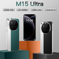 2025 M15 Ultra Original Mobile Phones 7.3inch Smartphone Global Version 5G Dual SIM Cellphone Android 14 GPS 8000mAh Cell Phone