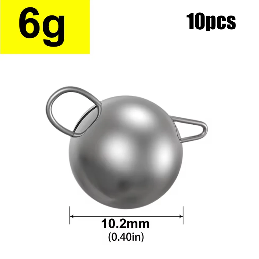 Mrlurion Angelzubehör, 10 Stück, 2 g, 4 g, 6 g, 8 g, 10 g, 12 g, 14 g, 16 g, Jigging-Blei-Sinker zum Tiefwasser-Köderangeln, rundes Anhänger-Sink