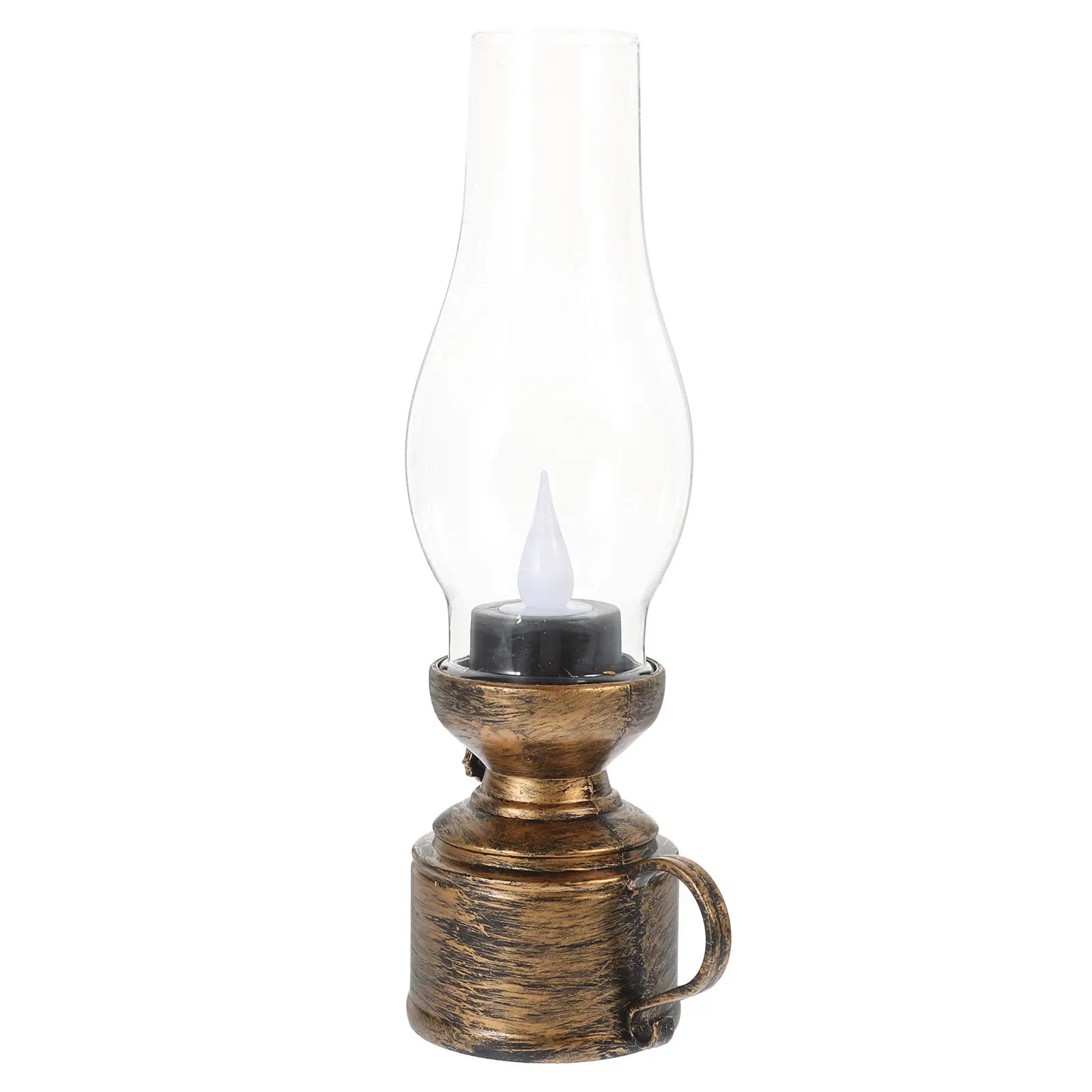 

Electronic Lamp in Bronze with Unique Water Drop Shape Safe Flameless Desktop Ornament for Living Room Bedroom
