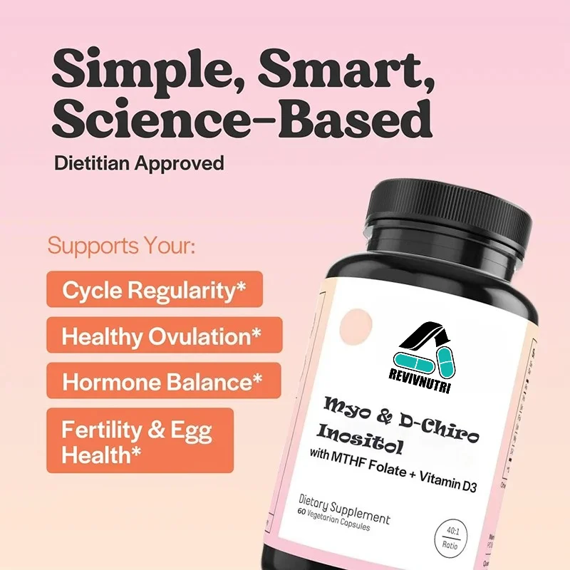 Inositol Capsules Containing Folic Acid, Vitamin D, and D-spinal Cord Alcohol, Supporting Homocysteine Levels, 60 Capsules