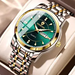 2024 New Waterproof Business Style Men's Watch Night Light Waterproof Men's Watch Sports Dual Calendar Stainless Steel Watch