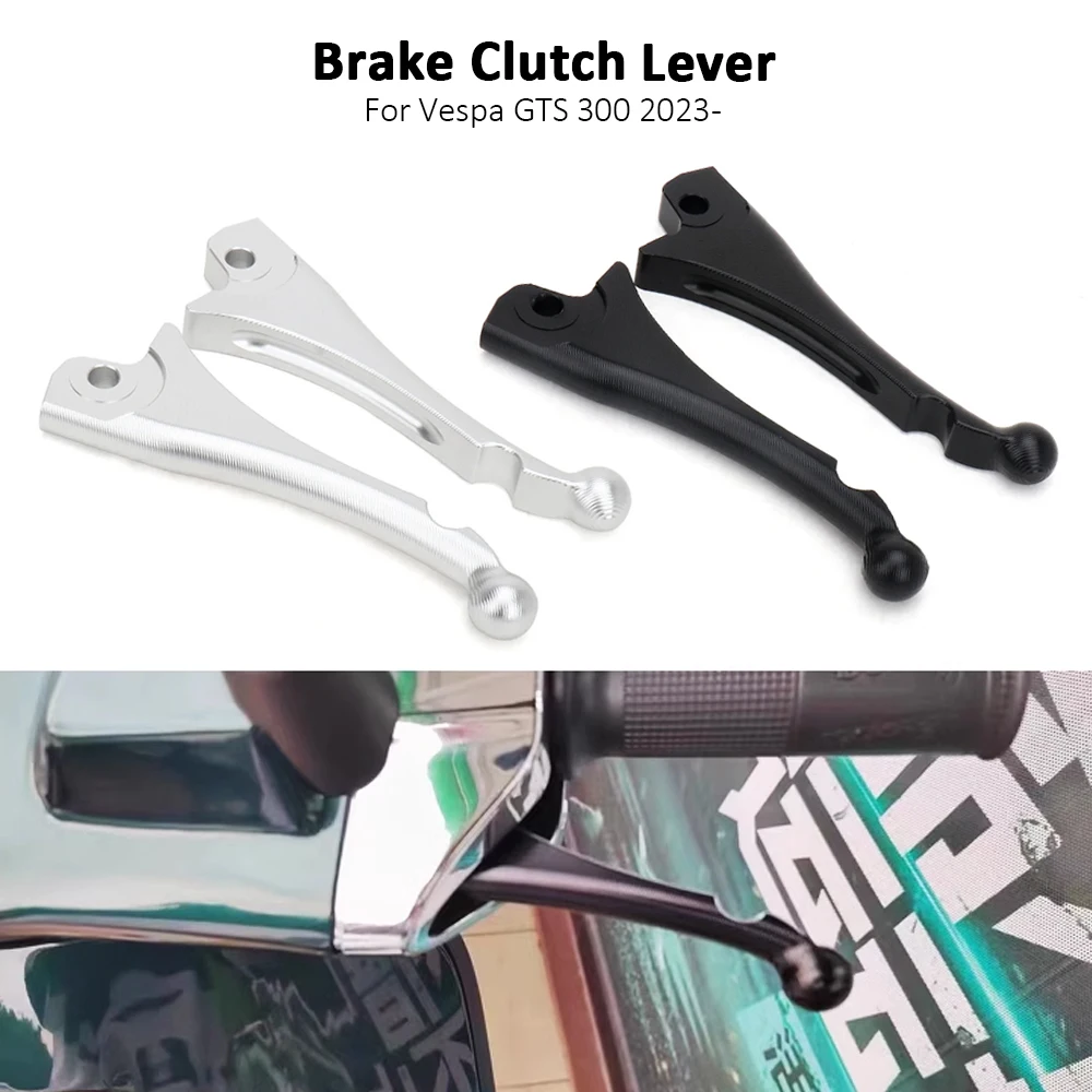 For Vespa GTS 300 gts300 GTS 300 2023 2024 Motorcycle Clutch Brake Lever Front Control Handles Black and Silver Kit