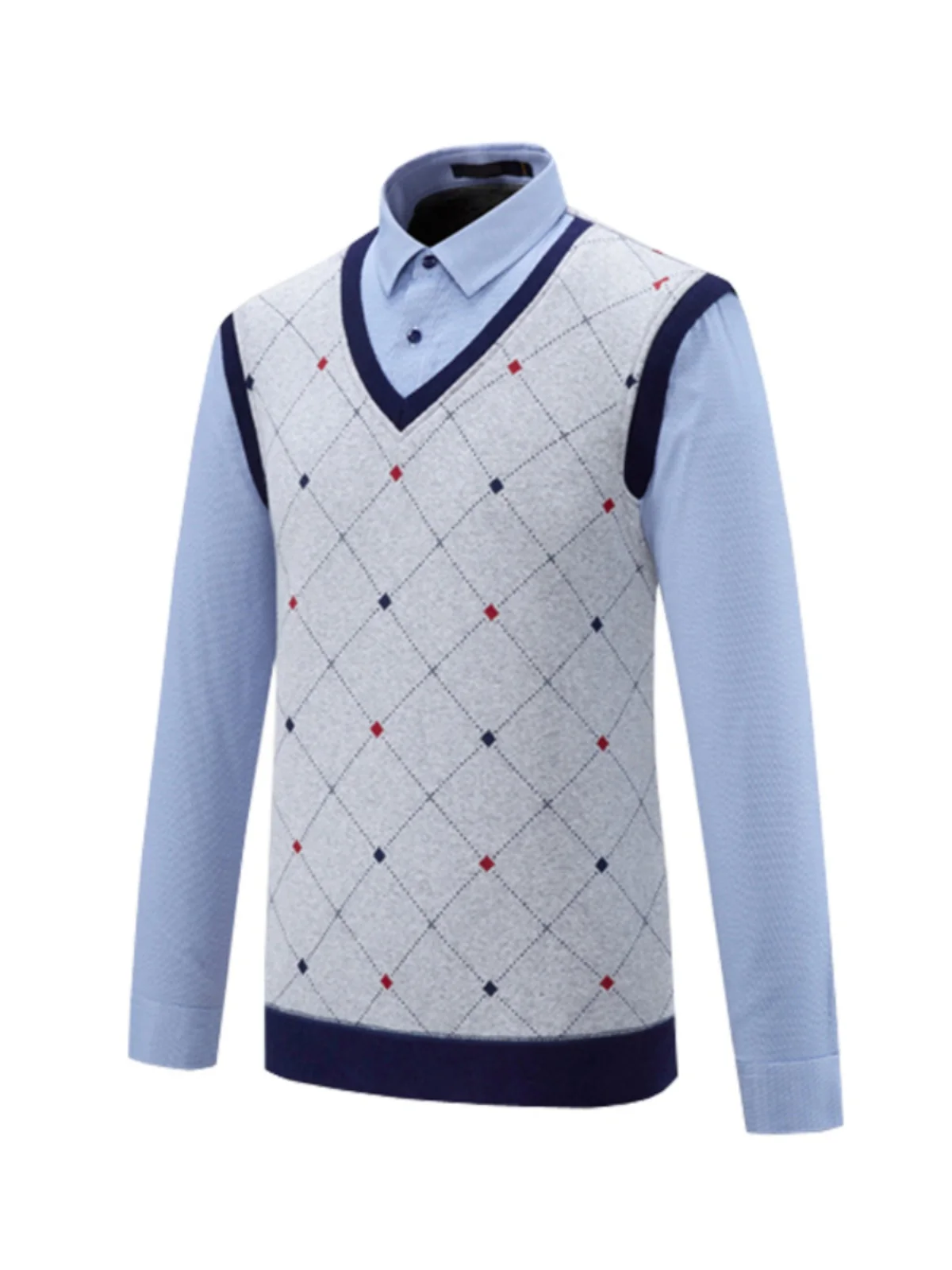 

Men's Knitted Sweater irt Collar Fce Lined Thiened Autumn Winter Faion Ci Sle Cotton Polyester Blend Long Sve