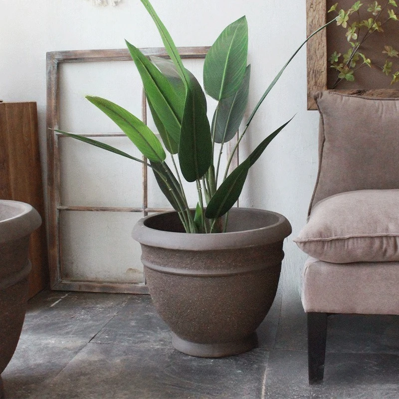 Plants, large pots, tree , villa decorations, iron trees, large flower , purple sand , stoneware pots, mud pots, cof