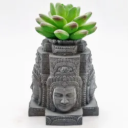 Stampo in Silicone sud-est asiatico Buddha vaso pianta resina gesso fai da te fare vaso cactus stampo in silicone strumento per la decorazione della casa