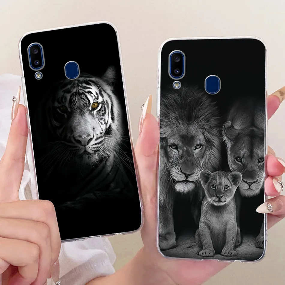 For Samsung Galaxy A20 A20s Phone Case Cool Tiger Dragon Pattern Covers For Samsung A 20 20S A205F A207F Soft Silicone TPU Cases