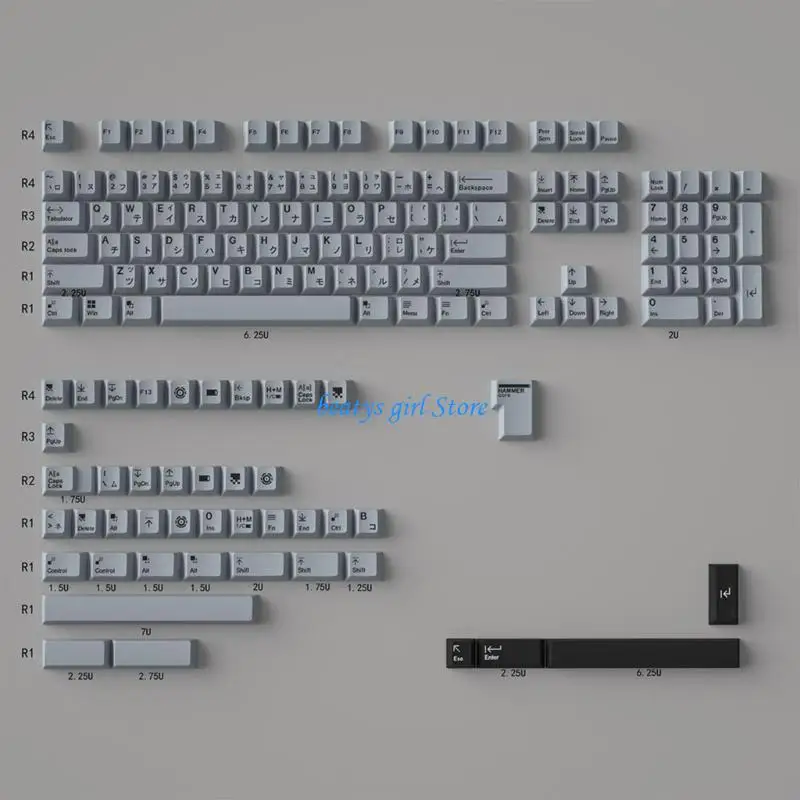 

C7AB 148Keys Keycap Original Height Dye Sublimation PBT Minimalist Brauns Keycap for 60 80