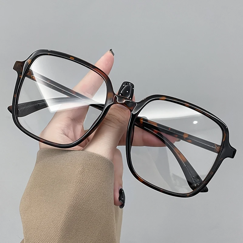 Karos Photochrome Sonnenbrille, übergroße Brille mit quadratischem Rahmen, blaues Licht blockierend, modischer Schutz, optische Brille