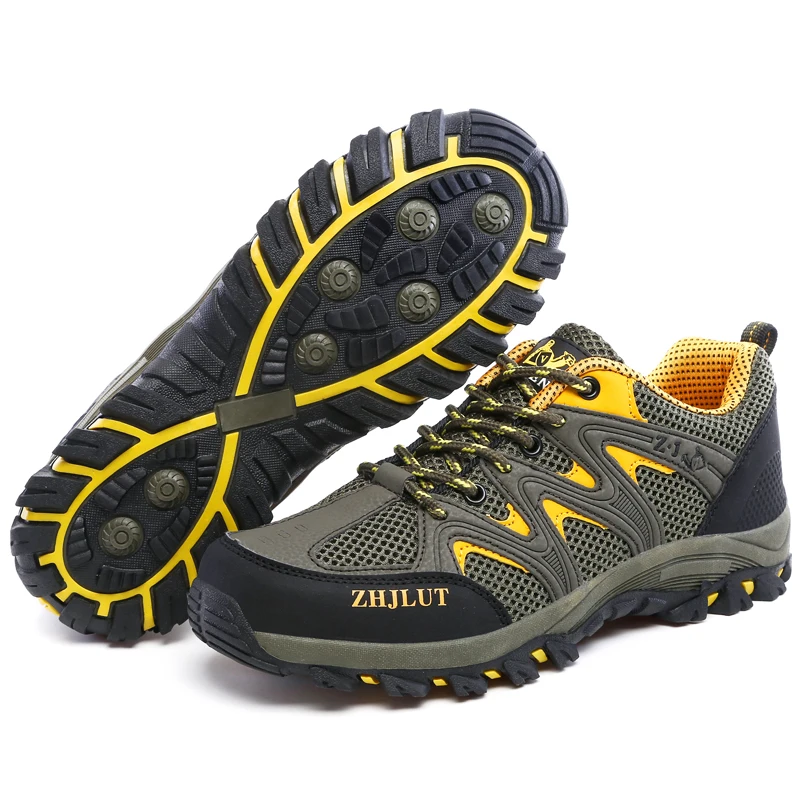 2023 Summer Women Casual Shoes Outdoor Mesh Sneakers Men Non-slip Lace Up Trekking Hiking Footwear Camping Spring Black Shoes