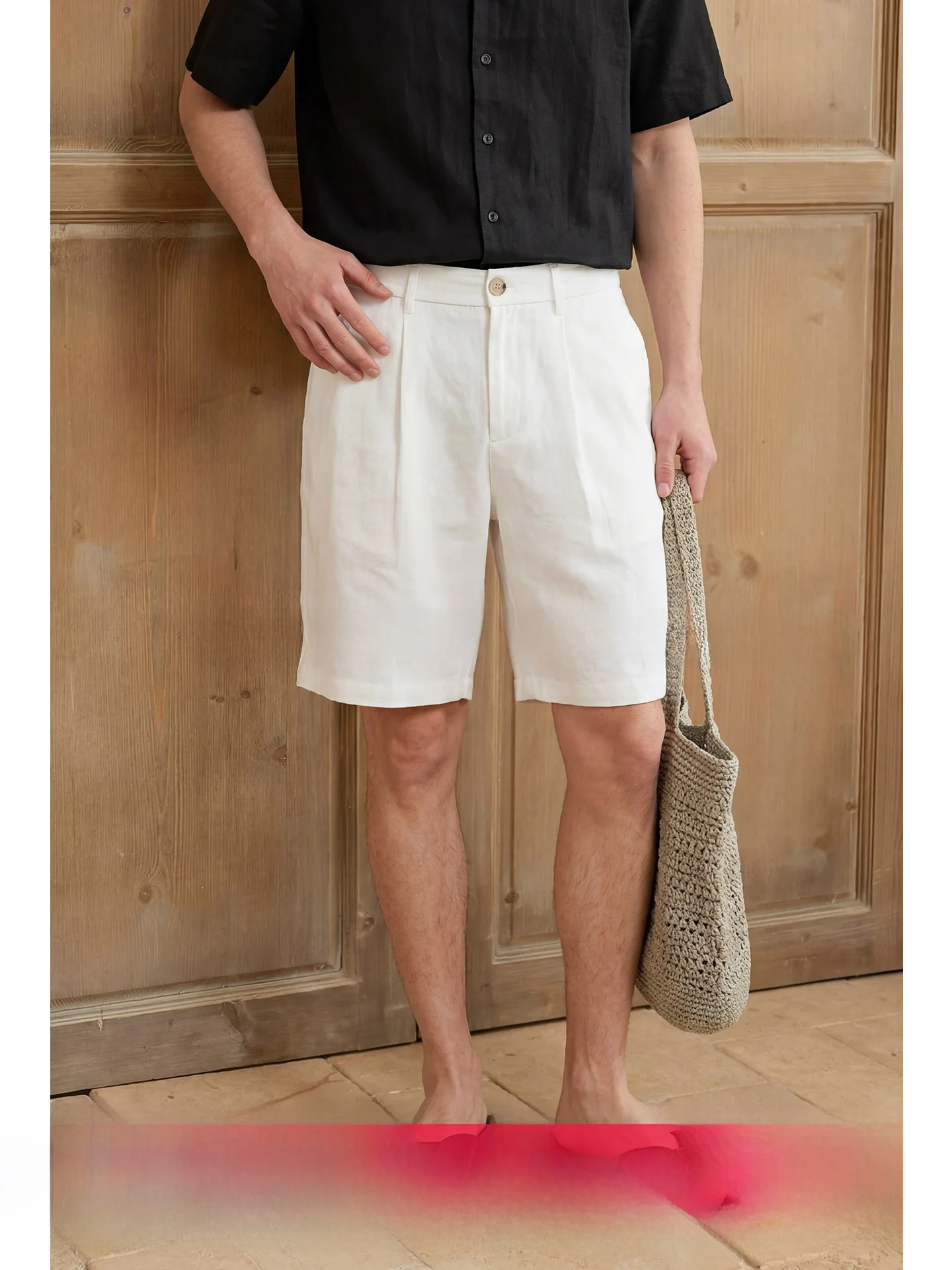 Cooling  Linen Casual Men's Short Pants Five-Quarter Length Summer Fashionable Cleanfit Shorts Urban Commute Daily Wear
