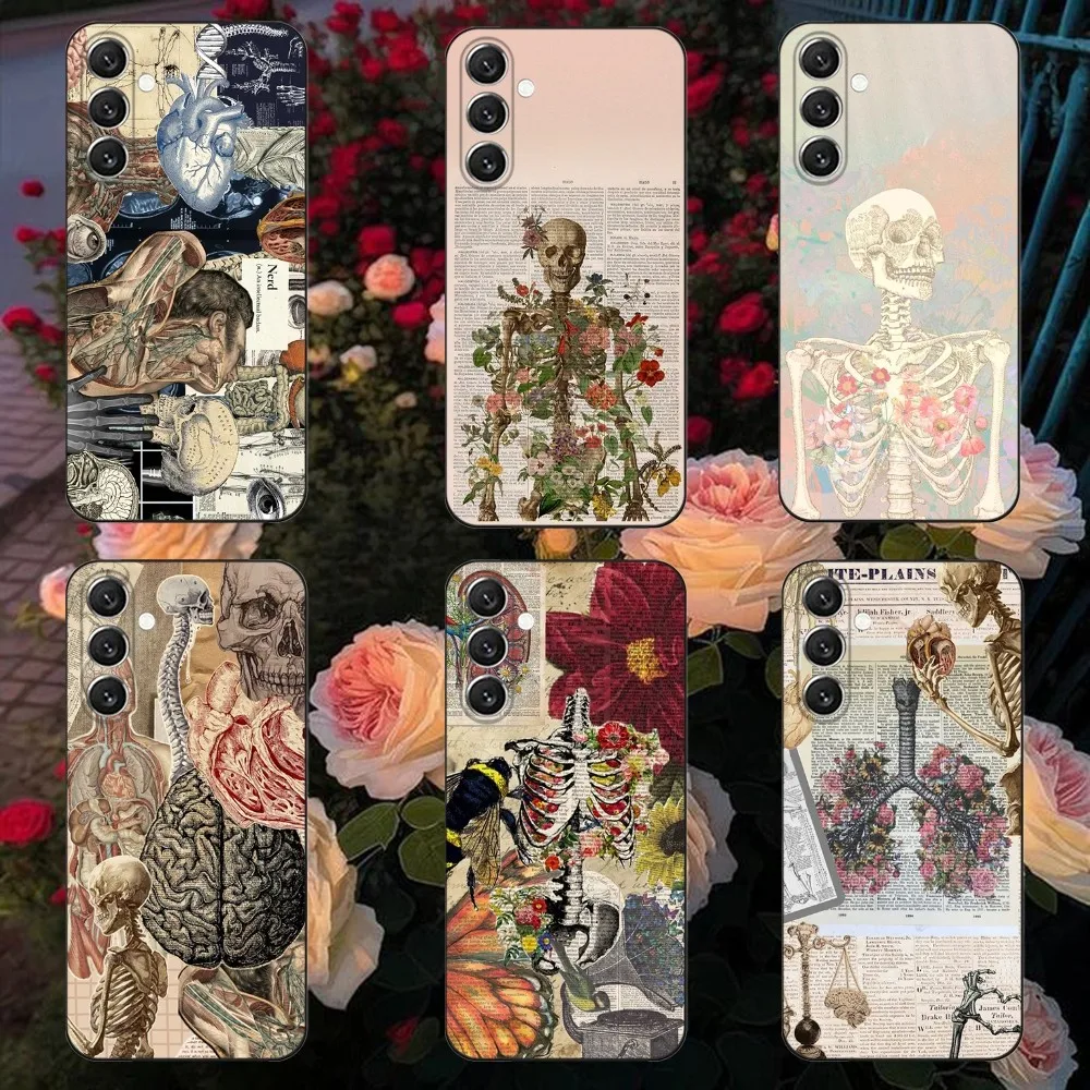 

Medical Human atomic Phone Case For Samsung Galaxy A13,A21s,A22,A31,A32,A52,A53,A71,A80,A91 Soft Black Shell