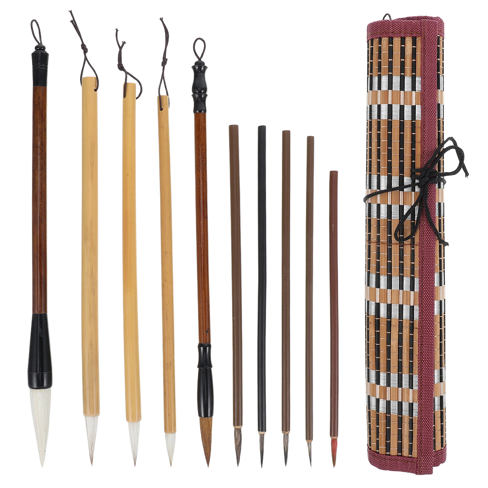 

10 Pcs Brush Set Calligraphy Painting Hook Pen Chinese Wool for Watercolor Ink Brushes