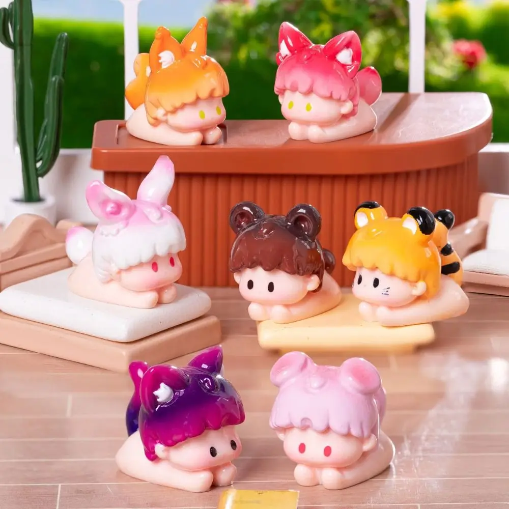 

DIY Craft Resin Animal Model Cartoon Style Modern Design Miniature Animal Figurine Resin Material Miniature Mini Animal Model