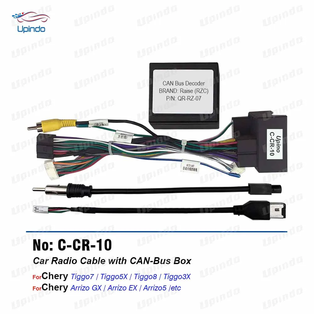 

Car Radio Cable Android Head Unit Power Wiring Harness Socket Connector CAN Bus Decoder for Chery Tiggo Arrizo 3X 5 5X 7 8 GX EX