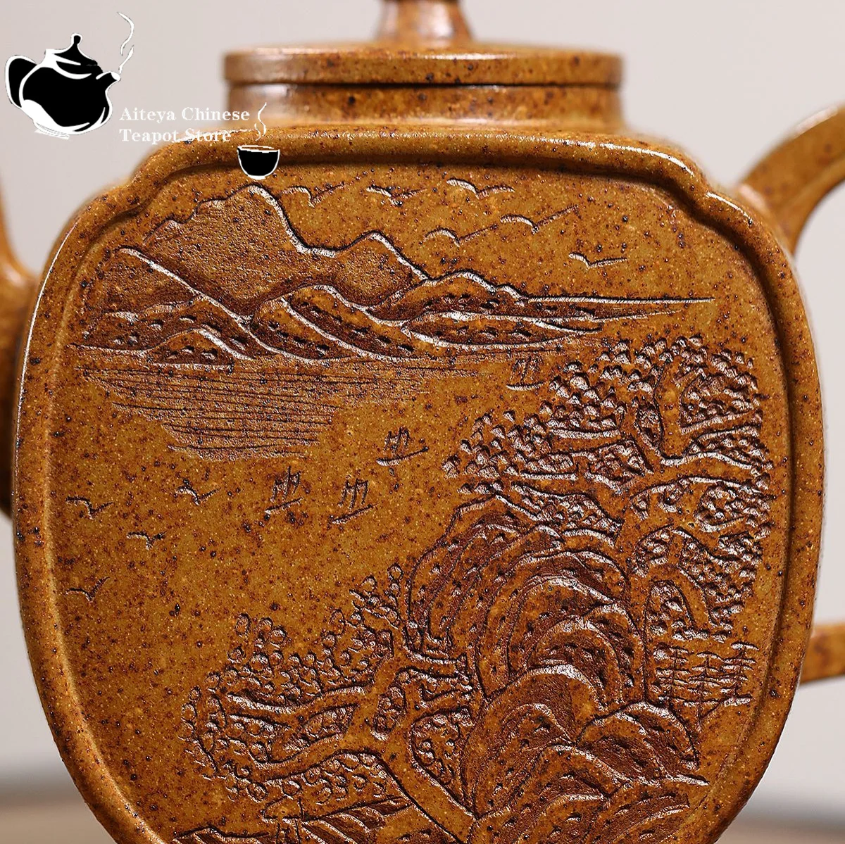 Yixing handmade purple clay teapot, raw ore keel, golden sand dragon kiln, wood burning, fixed wind wave teapot, kung fu tea set