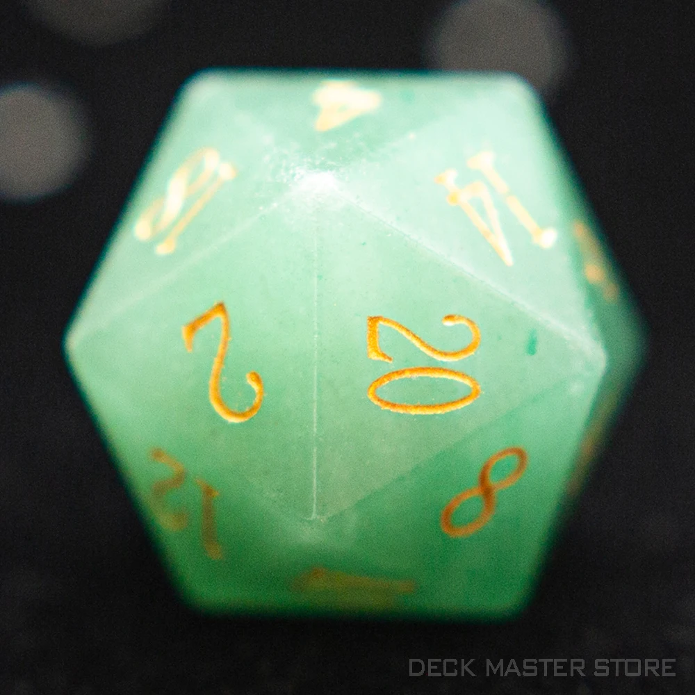 Aventurine Dice Polyhedral Gemstone Various Shapes Digital D20 DnD Dice for D&D TRPG Magic Tabletop Games Board Games Dice