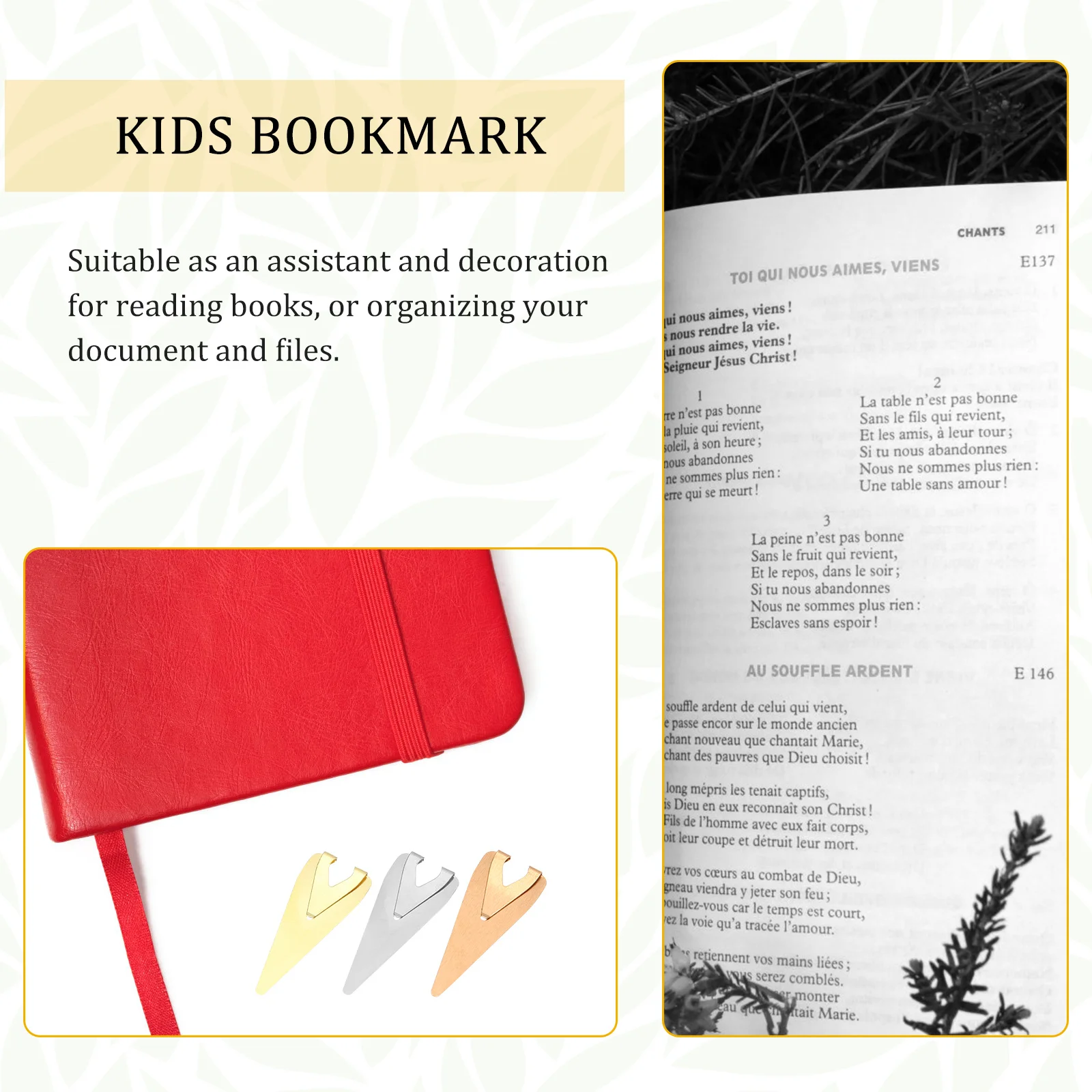 12Pcs Metal Bookmarks Smooth Sides Comfortable Touch Page Markers for Books Files Documents Gift Book Mark Kids Bookmark