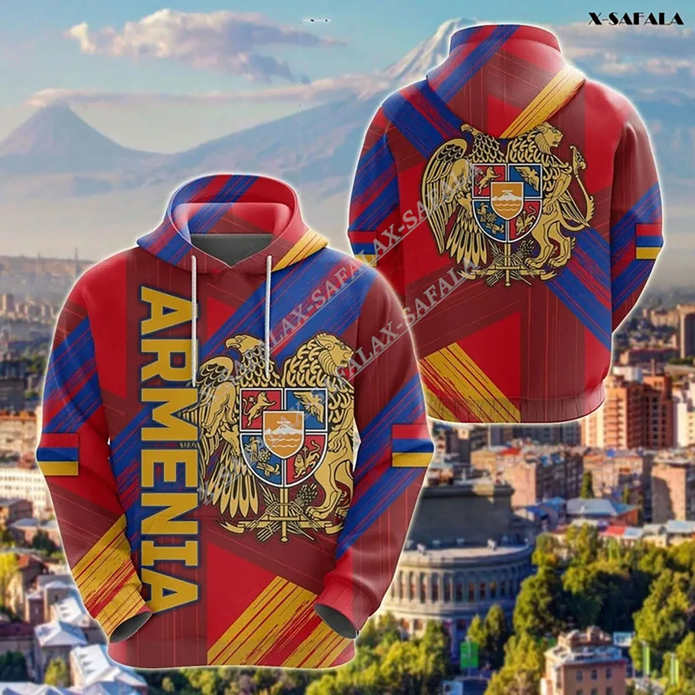 Armenia Coat Of Arms Country Flag Custom Name3D Printed Zip Hoodie Men Pullover Tracksuit Outwear Casual Coat