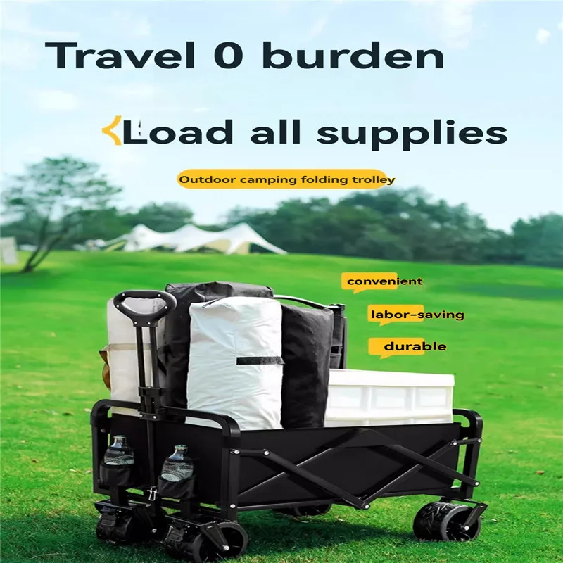 Comodo veicolo da campeggio per esterni con ruote fuoristrada facili e senza sforzo carrello della spesa carrello da pesca per picnic capacità 150 litri